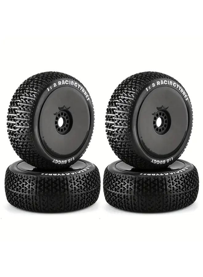 4 قطع خضراء إطارات وعجلات سيارة RC 1/8 مقياس 4WD لطرق التضاريس الوعرة مقاس 17 مم سداسي لـ HSP وHPI وKyosho - Image 1